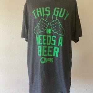 Men’s size 2 XL graphic T-shirt gray with green p4